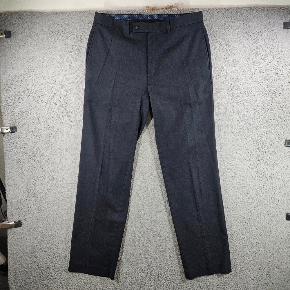 Lauren Ralph Lauren Mens Dress Pants Navy Blue Flat Front 34x32 Stretch Trousers